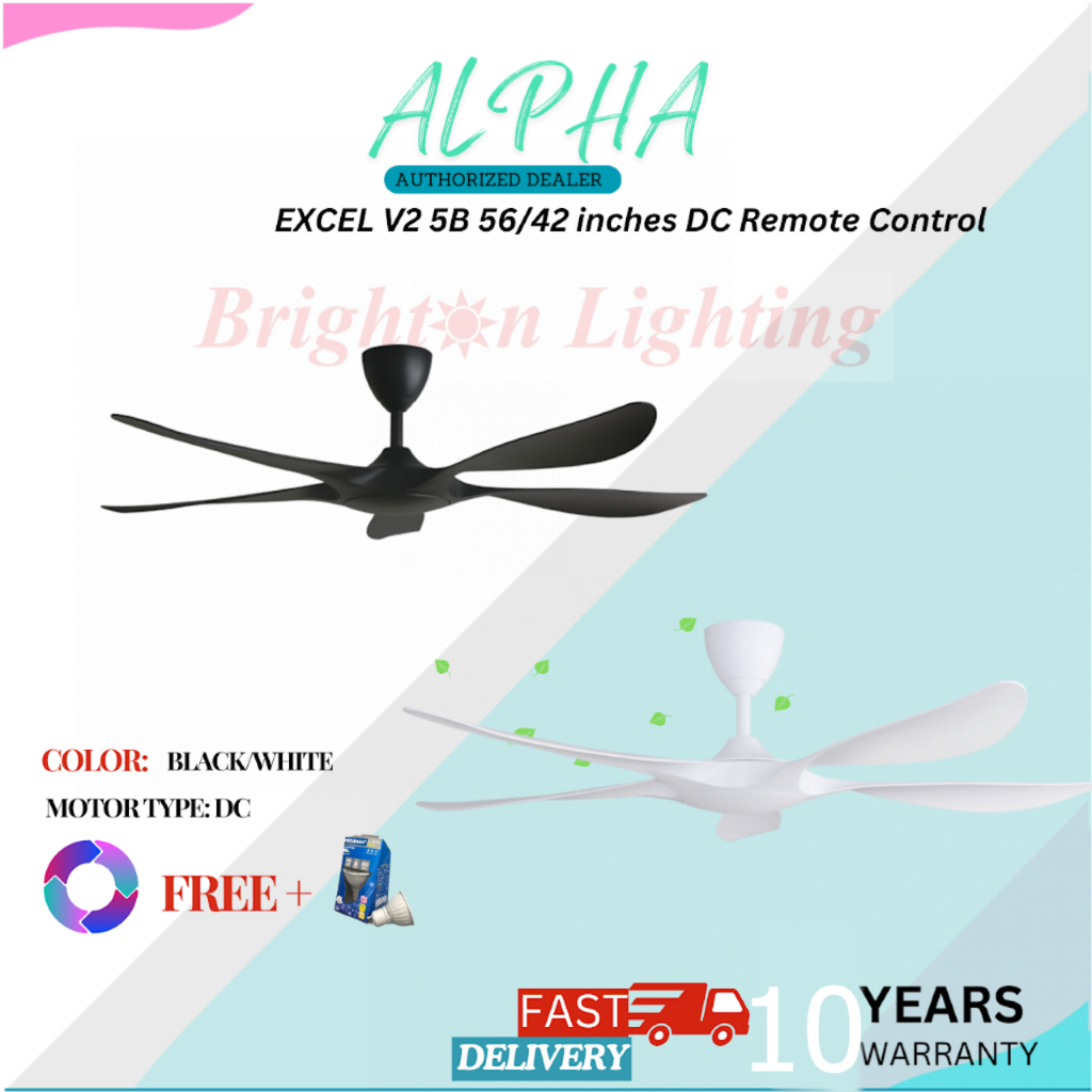 ALKOVA (ALPHA) EXCEL V2 5B 56/42 inches DC Remote Control Ceiling Fan ...