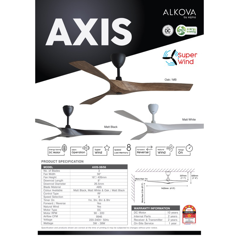 alpha ceiling fan